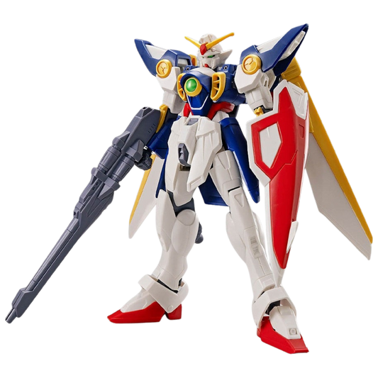 Bandai Entry Grade Wing Gundam XXG-01W model kit assembled with shield and buster rifle