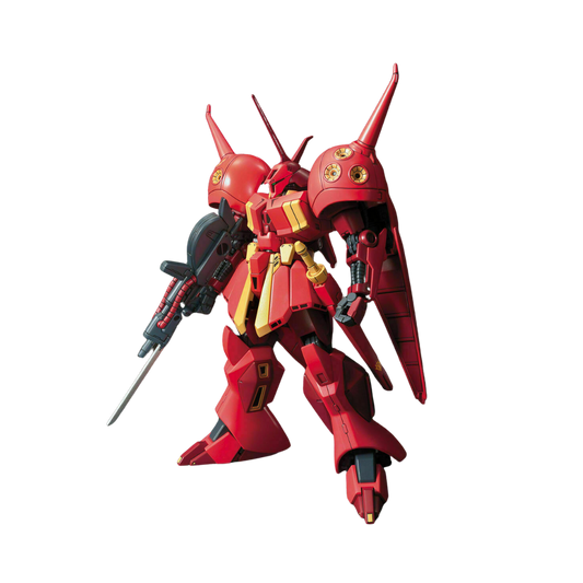 Bandai HG AMX-104 R-Jarja model kit from Mobile Suit Gundam ZZ, featuring a sleek design, beam rifle, and dynamic poseability in 1/144 scale