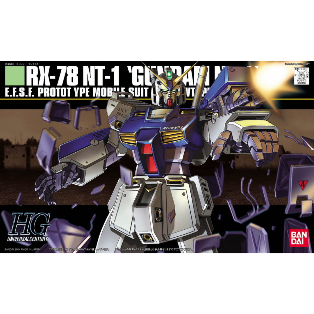 Bandai HG RX-78 NT-1 Gundam 1/144 model kit with Chobham armor and weapons