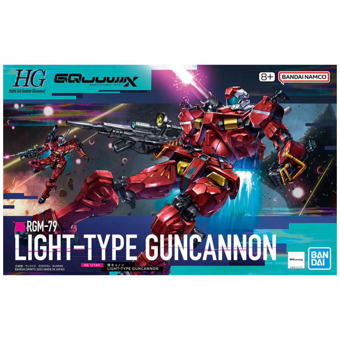 Bandai HG 1/144 Light-Type Guncannon model kit box art from Mobile Suit Gundam GQuuuuuuX
