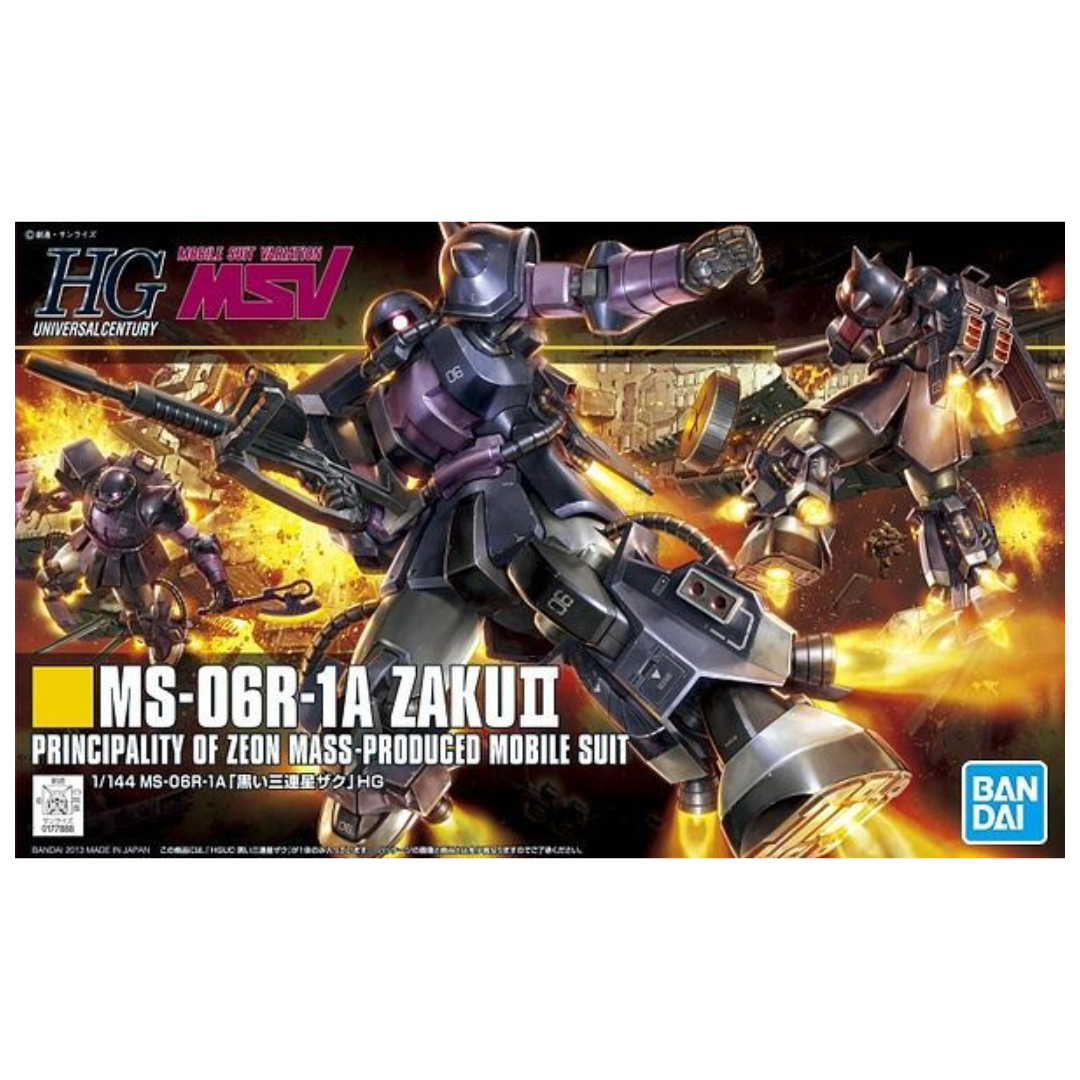 Bandai - HG - MS-06R-1A ZAKU II (Black Tri-Stars)