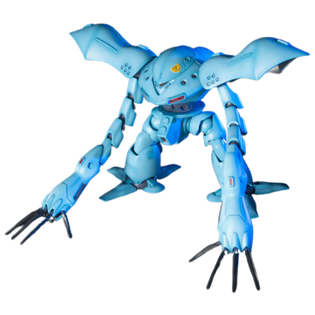 Bandai HG MSM-03C Hygog model kit assembled and posed with extended claw arms