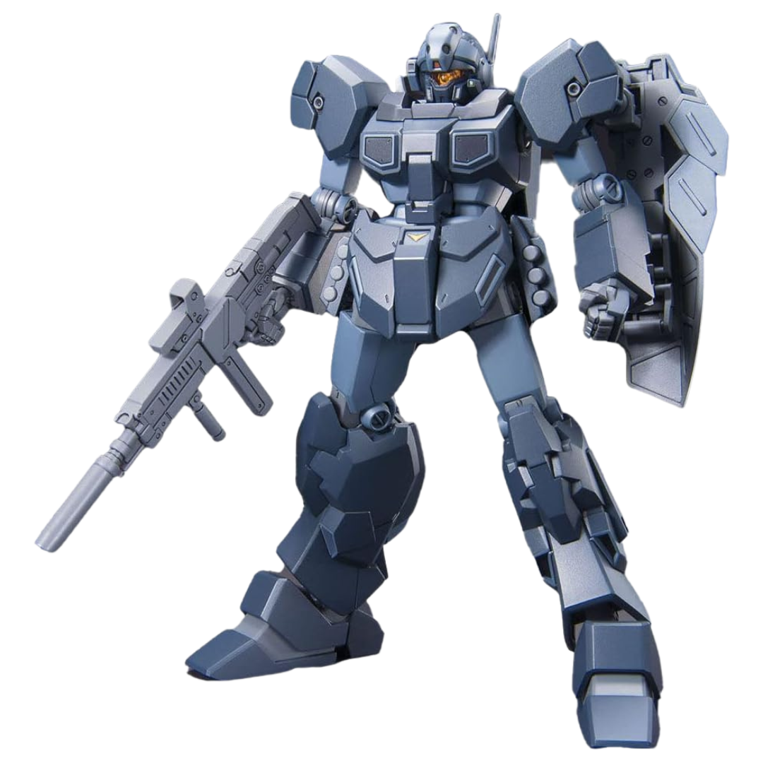 Bandai HG RGM-96X Jesta model kit from Gundam UC, showcasing the mobile suit's detailed design with multiple weapon options, intricate parts, and high-quality craftsmanship in 1/144 scale.
