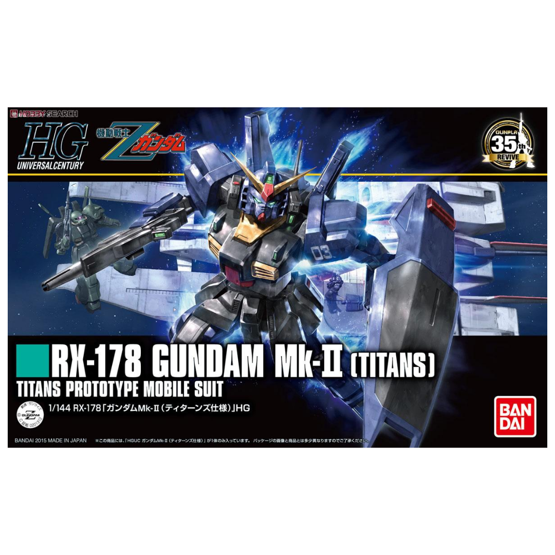 Bandai HGUC 1/144 Titans RX‑178 Gundam MK‑II model kit Box Art Design