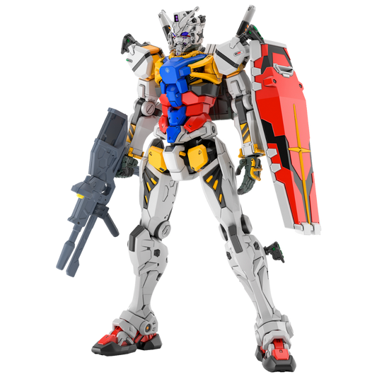 Bandai HG RX-78-02 White Gundam GQuuuuuuX model kit assembled with rifle and shield