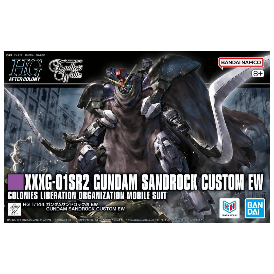 Bandai HG 1/144 XXXG-01SR2 Gundam Sandrock Custom EW model kit with Heat Shotels and anti-beam cloak