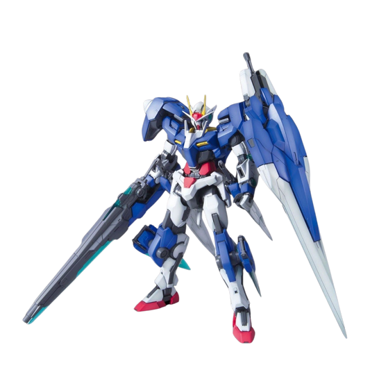 MG 00 Gundam Seven Sword/G model kit from Gundam 00 featuring all seven weapons, sharp mechanical detail, and full articulation.