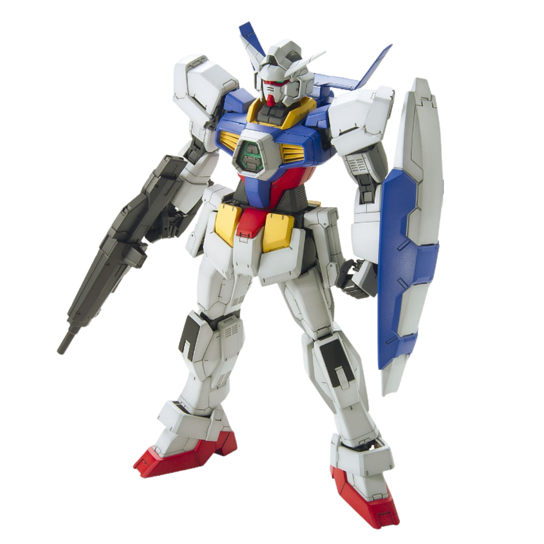 Bandai MG AGE-1 Normal Gundam AGE model kit featuring the first-generation Mobile Suit in its classic design.