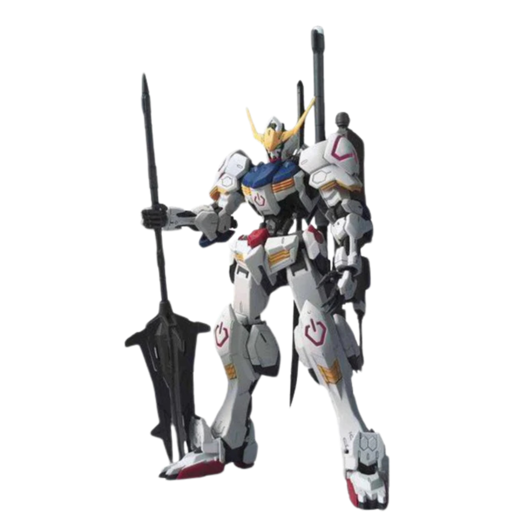 Bandai MG Gundam Barbatos model kit from Gundam IBO, featuring full inner frame, dynamic articulation, and signature weaponry.