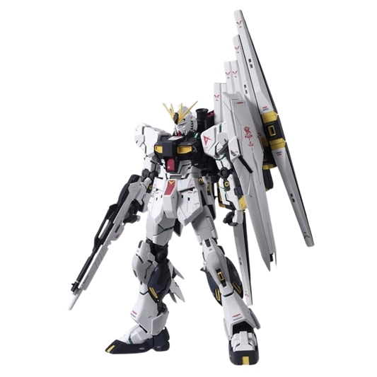 Bandai MG RX-93 Nu Gundam Ver. Ka model kit from Char’s Counterattack, featuring psychoframe, Fin Funnels, and high-detail articulation.