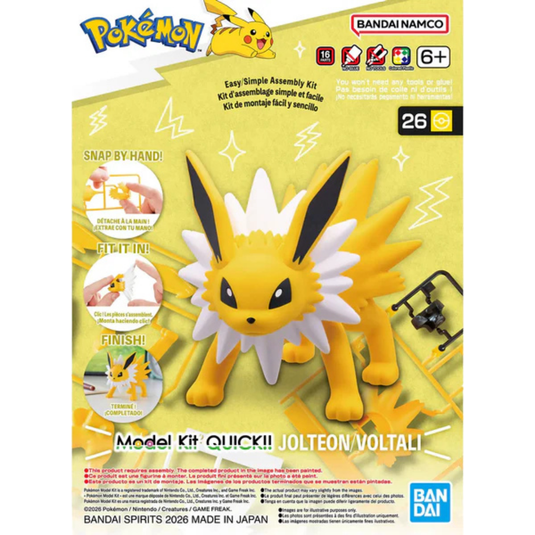 Bandai Pokemon Model Kit Jolteon snap-fit plastic model kit for collectors