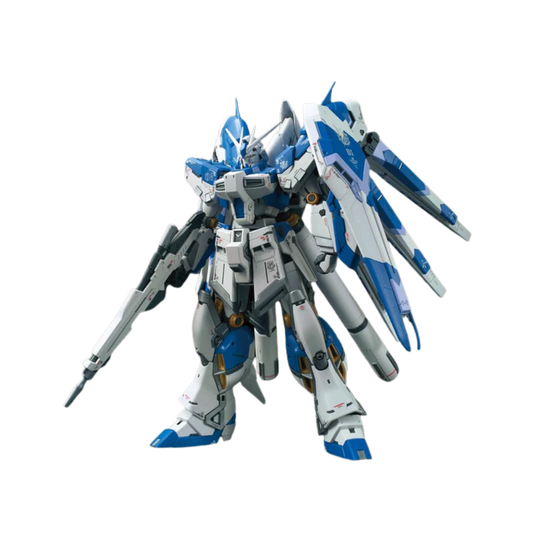 RG RX-93-V2 Hi-V Gundam in a dynamic pose, showcasing its sleek design and articulation.