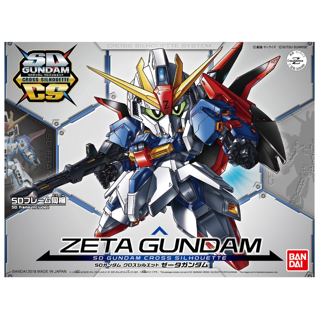 SD Cross Silhouette Zeta Gundam model kit with transformation to Wave Rider mode, featuring articulated joints and anime-accurate details.