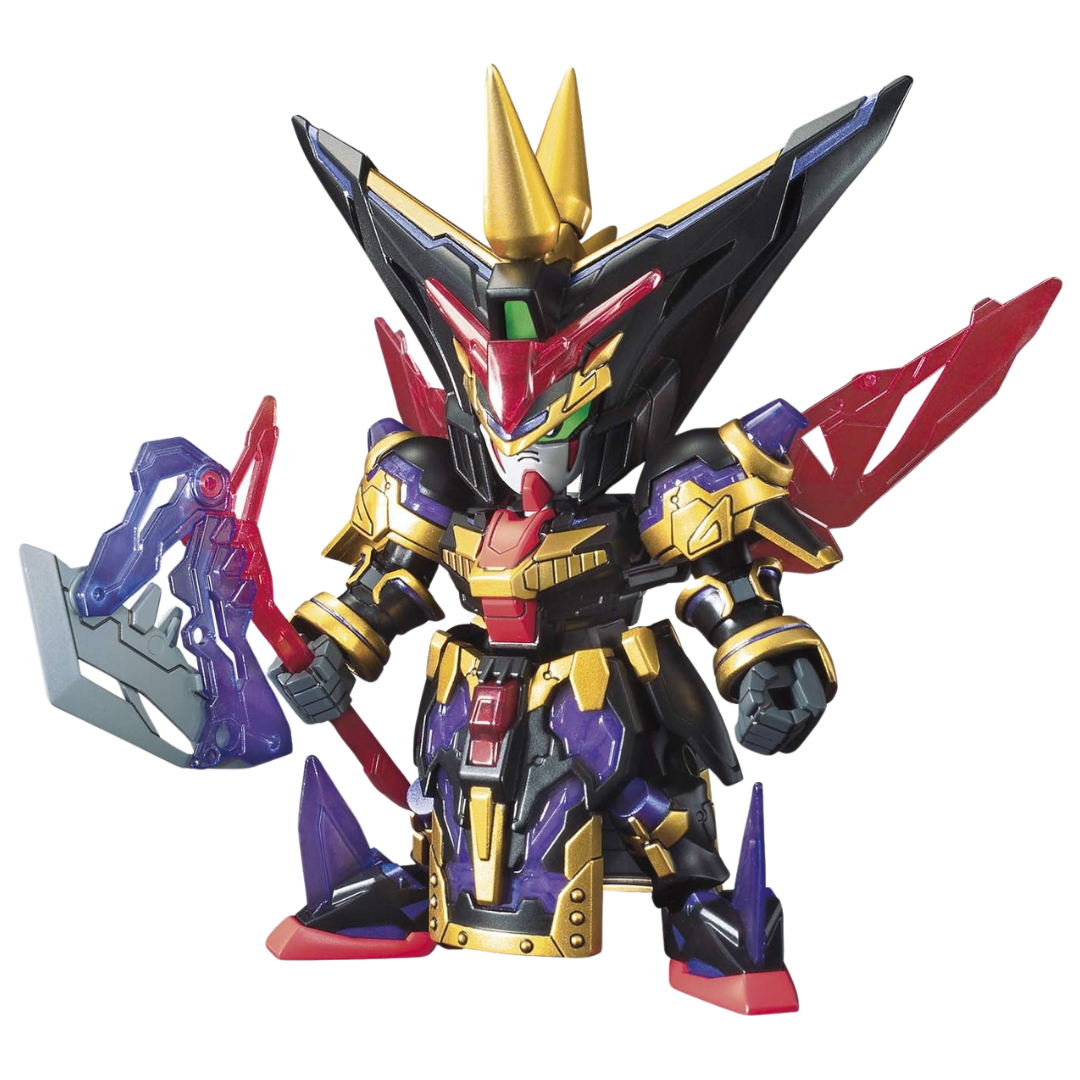 Bandai SD Dian Wei Master Gundam from SD Sangoku Soketsuden, featuring a detailed chibi-style design with vibrant colors, powerful weapons, and articulated movement.