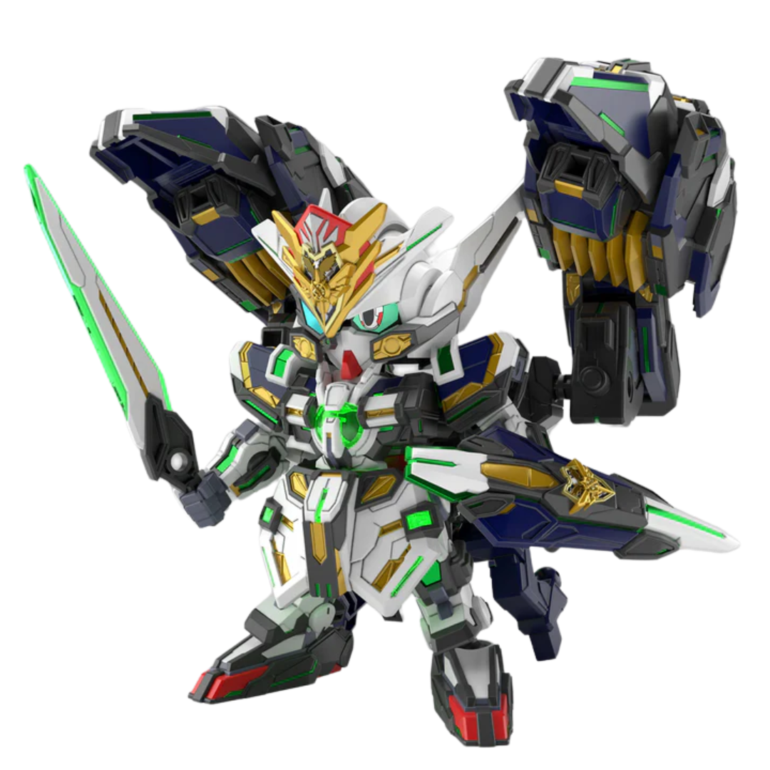 Bandai SDW Heroes GF Gundam Astraea Type-B model kit, SD Gundam with clear parts and fantasy armor design from the SD Gundam World Heroes series.