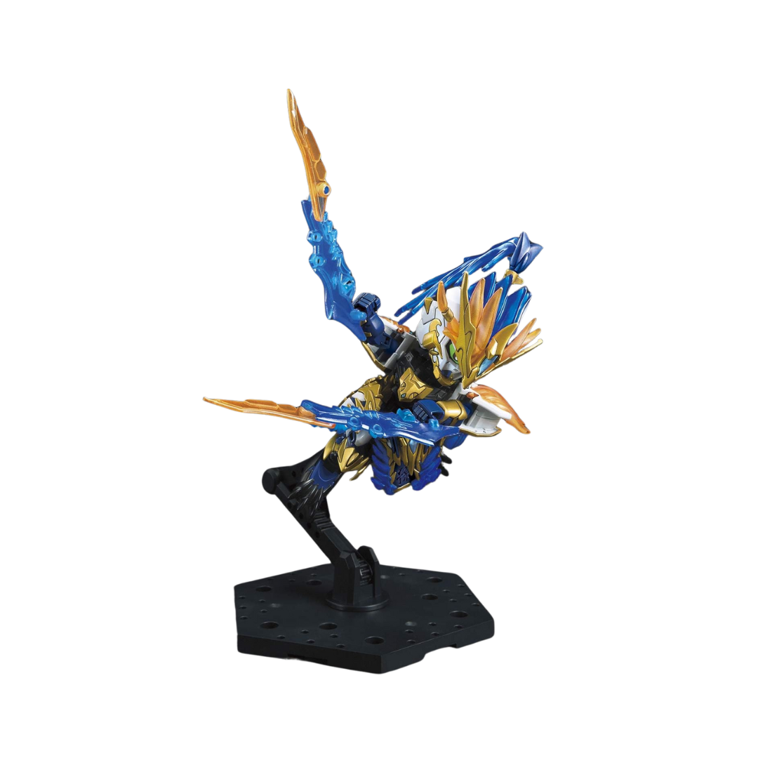 Bandai SD Sun Ce Gundam Astray model kit from SD Sangoku Soketsuden, featuring dynamic articulation, intricate details, and vibrant armor design.