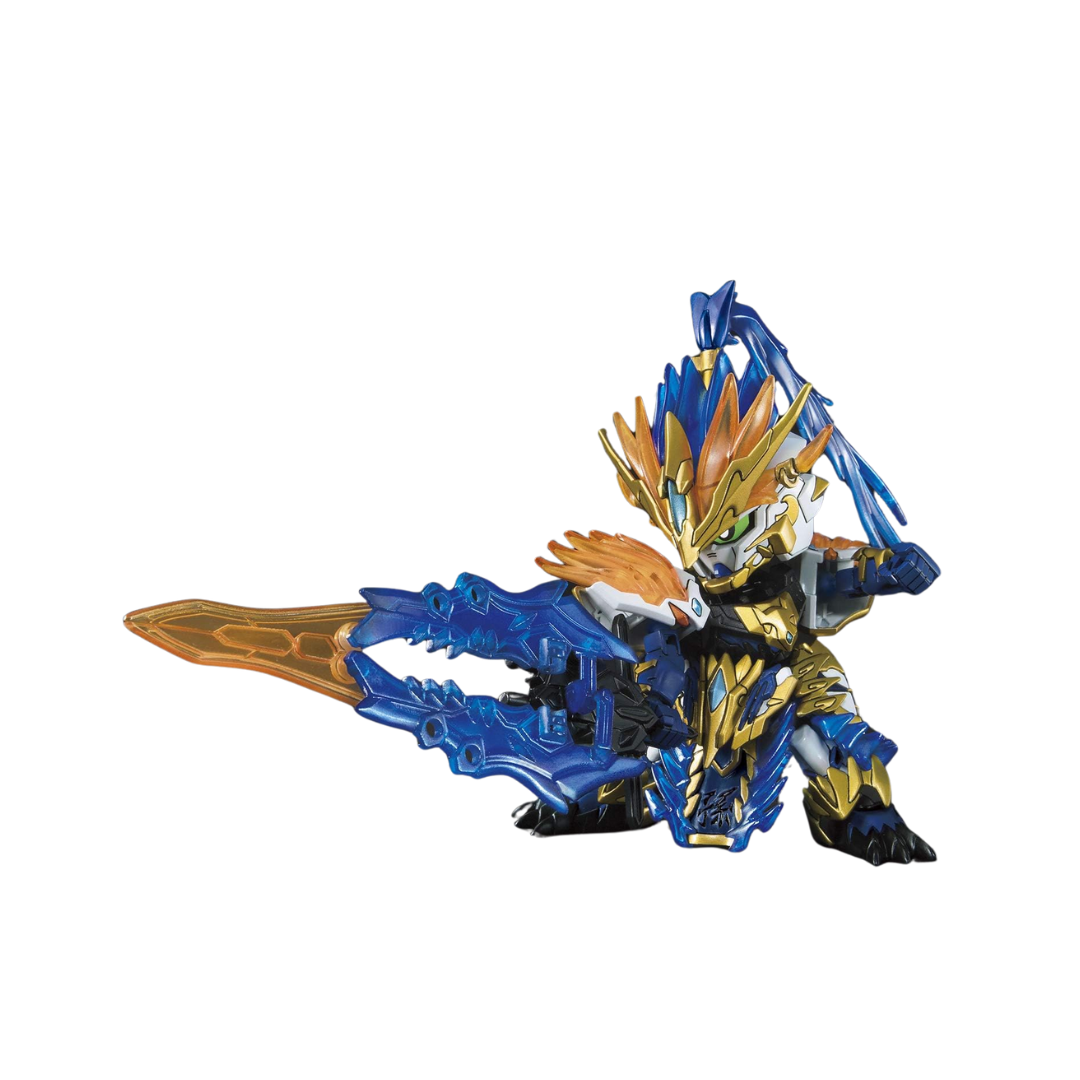 Bandai SD Sun Ce Gundam Astray model kit from SD Sangoku Soketsuden, featuring dynamic articulation, intricate details, and vibrant armor design.