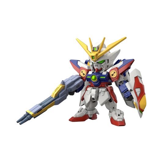 SD Wing Gundam Zero model kit from Gundam Wing, featuring articulated joints, Twin Buster Rifle, and transformable Neo-Bird Mode.