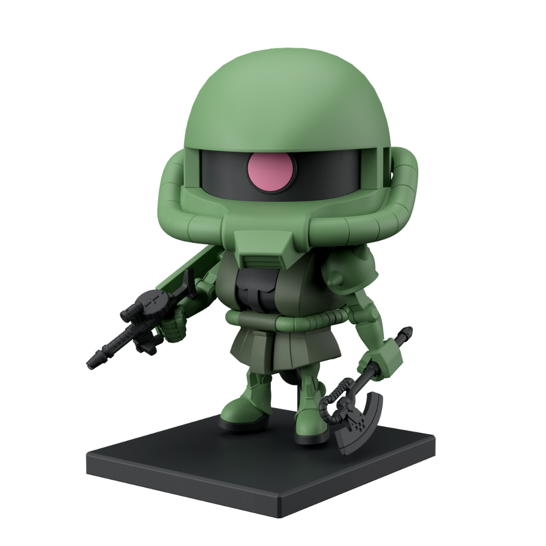 Bandai SD Zakupla-Kun DX Set model kit with runner display parts and Zaku weapons