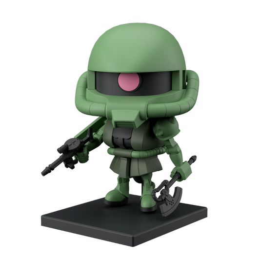 Bandai SD Zakupla-Kun DX Set model kit with runner display parts and Zaku weapons