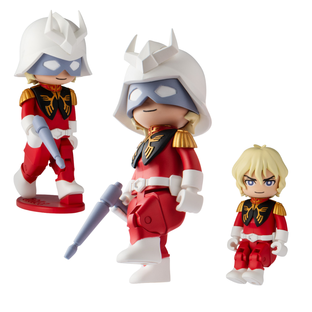 Bandai Shokugan Bit Lot Char Aznable Gundam mini figure with articulation and interchangeable parts