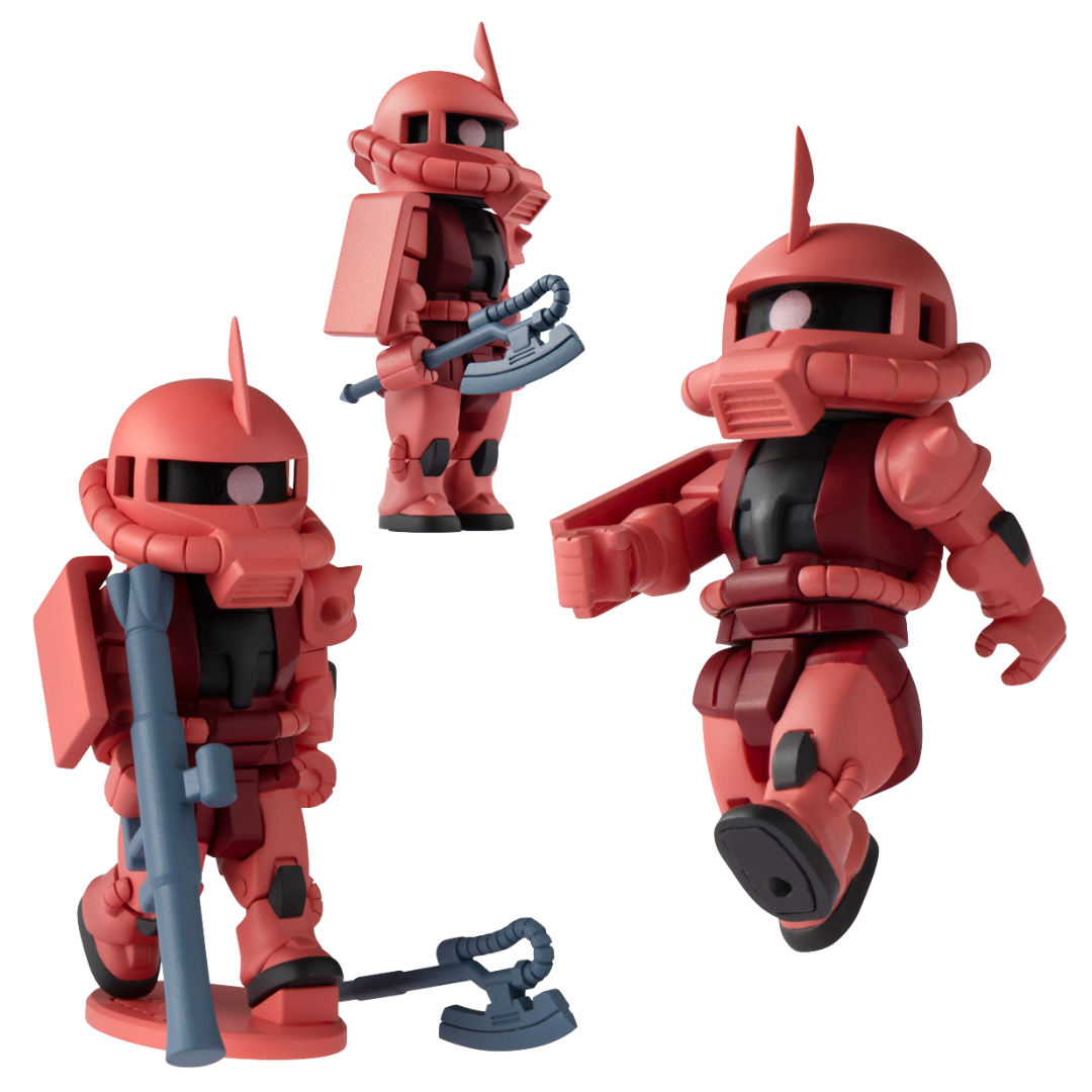 Bandai Shokugan Bit Lot Char’s Zaku mini figure with articulation and accessories