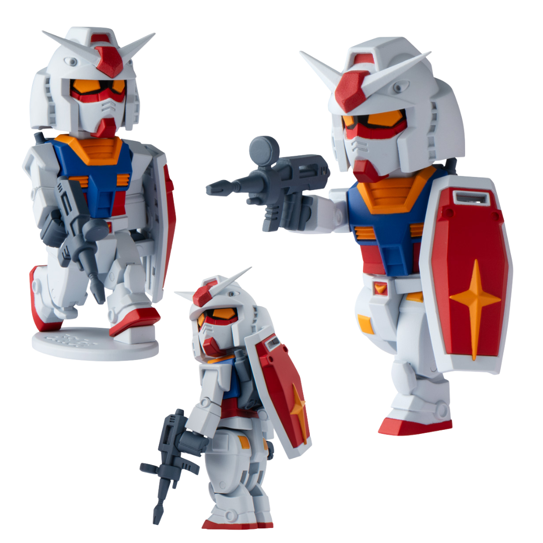 Bandai Shokugan Bit Lot RX‑78‑2 Gundam mini figure with articulation and interchangeable parts