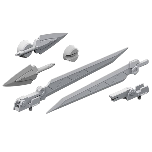 MS Sword 01 installed on 1/144 HG Gunpla, custom sword posed in action