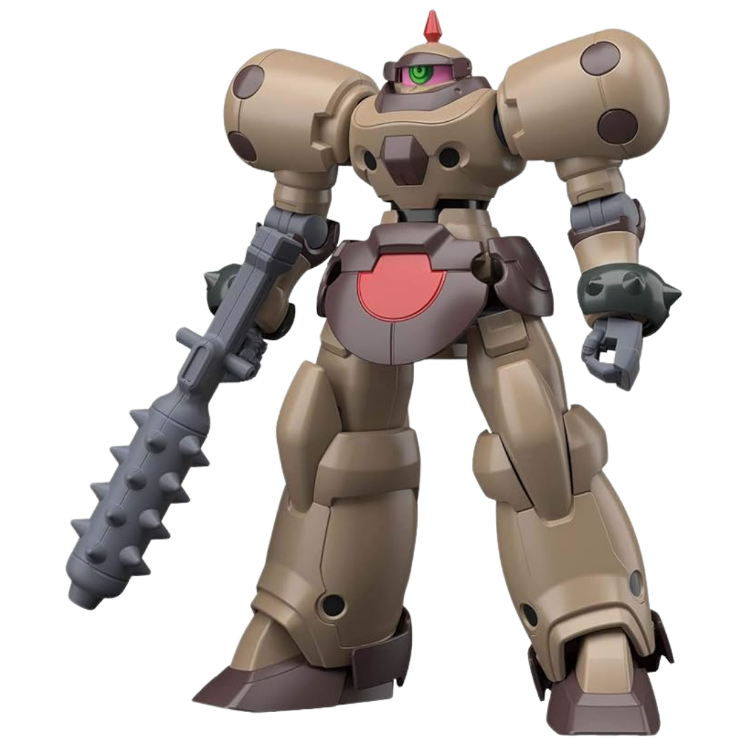 Bandai HGFC Death Army 1/144 scale model kit front view showing completed mobile suit with beam rifle