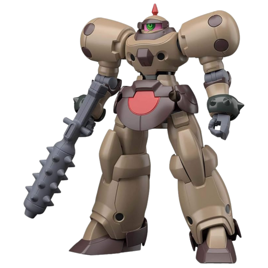 Bandai HGFC Death Army 1/144 scale model kit front view showing completed mobile suit with beam rifle