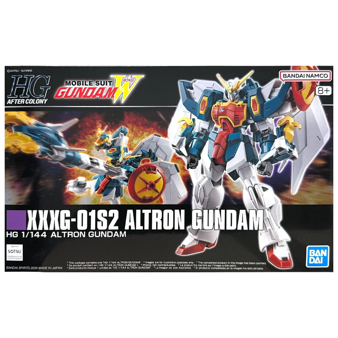 Bandai HG Altron Gundam 1/144 model kit box art from Mobile Suit Gundam Wing Endless Waltz with twin dragon arms and shield
