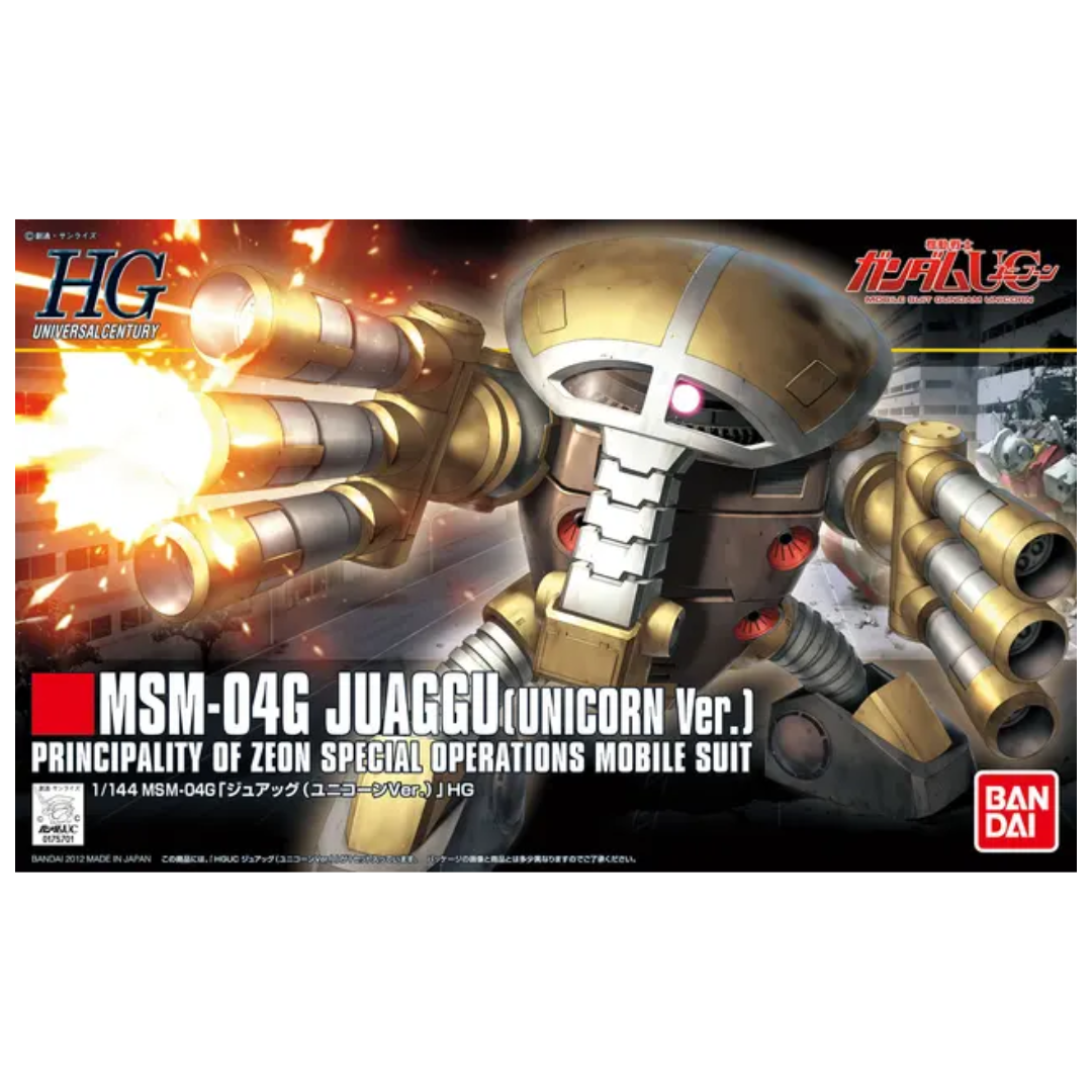 Bandai HG 1/144 MSM-04G Juaggu Unicorn Ver model kit box art, Gundam UC