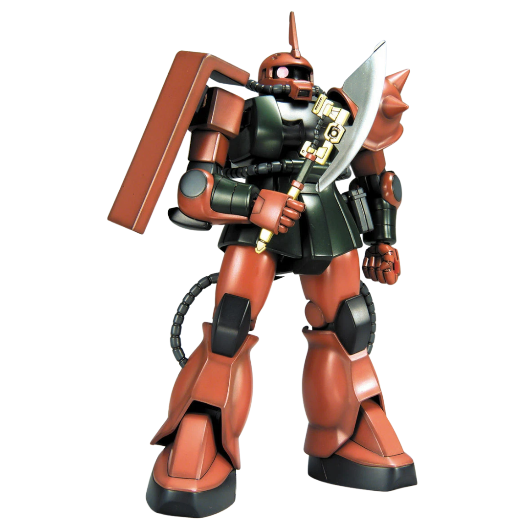 Bandai HG MS-06Fs Zaku II Type FS Garma Zabi Custom 1/144 scale model kit featuring commander-type Zaku with custom colours and antenna.