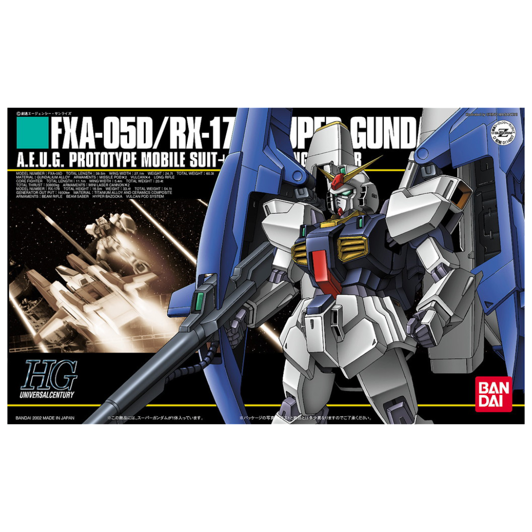 Bandai HG Super Gundam 1/144 model kit RX-178 with G-Defenser in combined mode