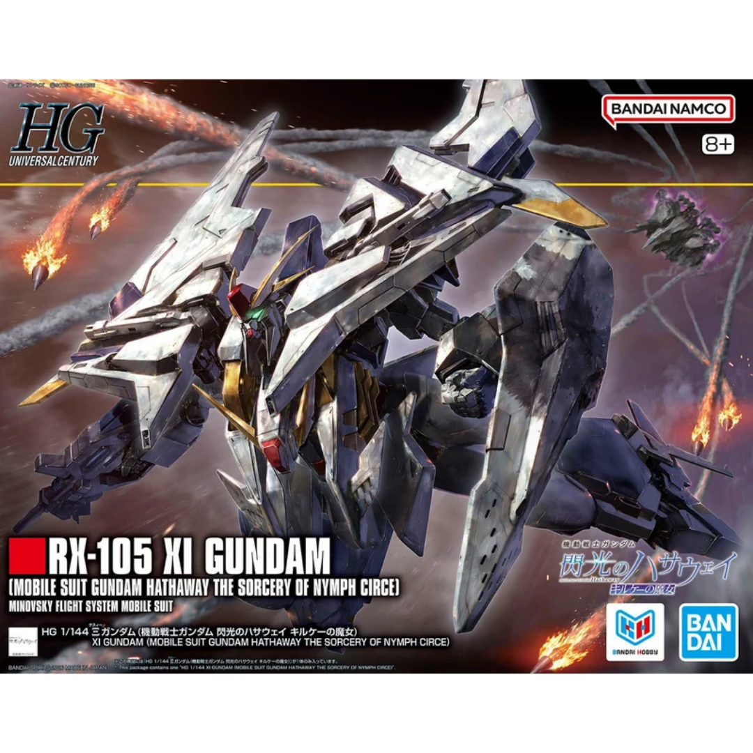 Bandai HG Xi Gundam 1/144 model kit box art from Mobile Suit Gundam Hathaway with Minovsky Flight System