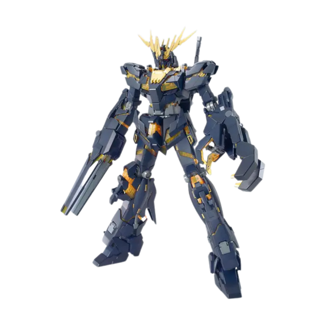 Bandai MG Unicorn Gundam 02 Banshee 1/100 model kit from Gundam UC with gold psycho-frame and beam weapons