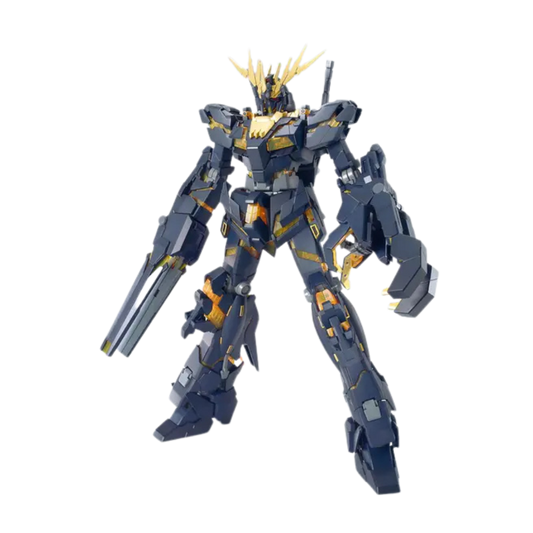 Bandai MG Unicorn Gundam 02 Banshee 1/100 model kit from Gundam UC with gold psycho-frame and beam weapons