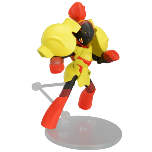 Completed Bandai Pokepla Armarouge posed with armored bracers and helmet details visible