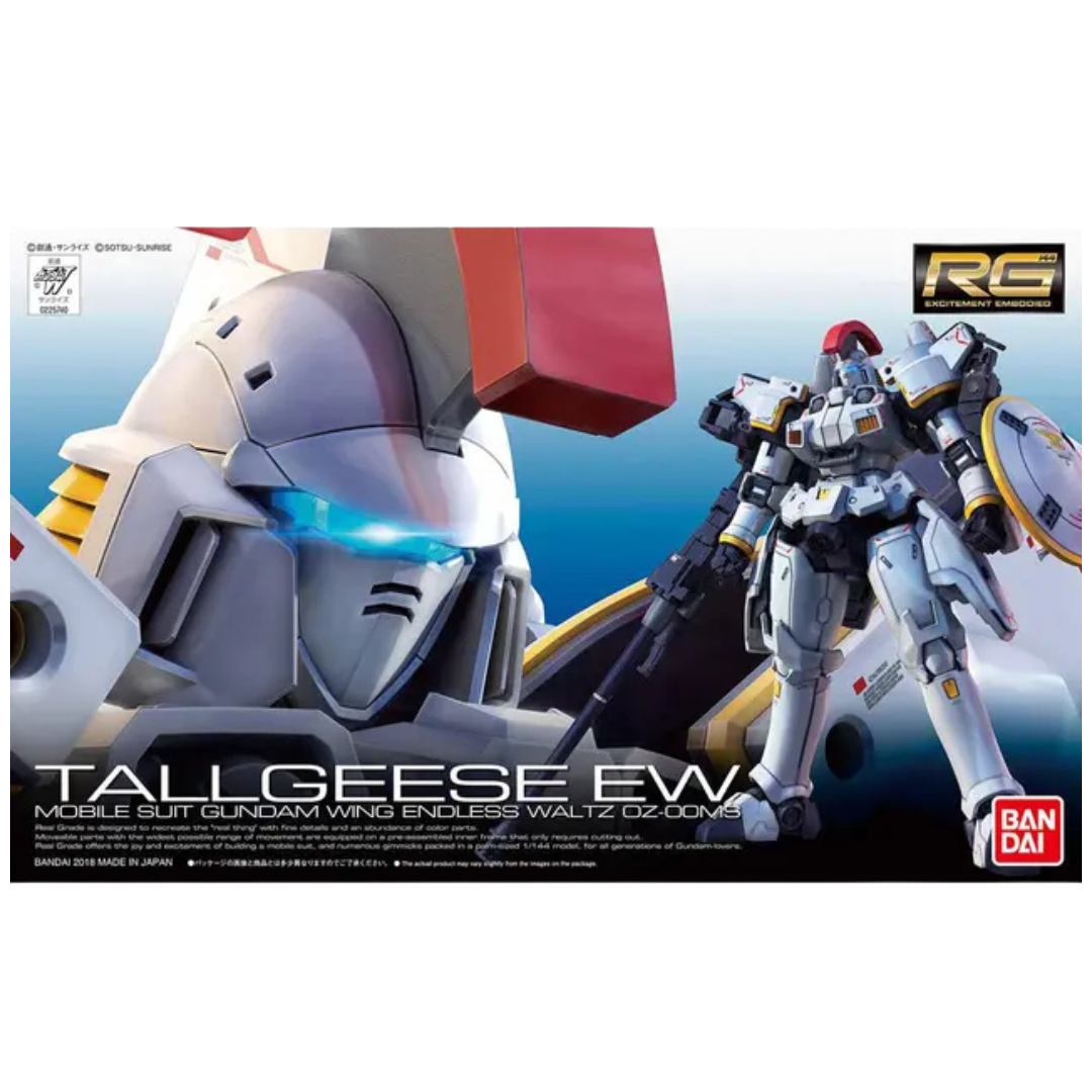 Bandai RG Tallgeese EW 1/144 model kit from Gundam Wing Endless Waltz with detailed box art