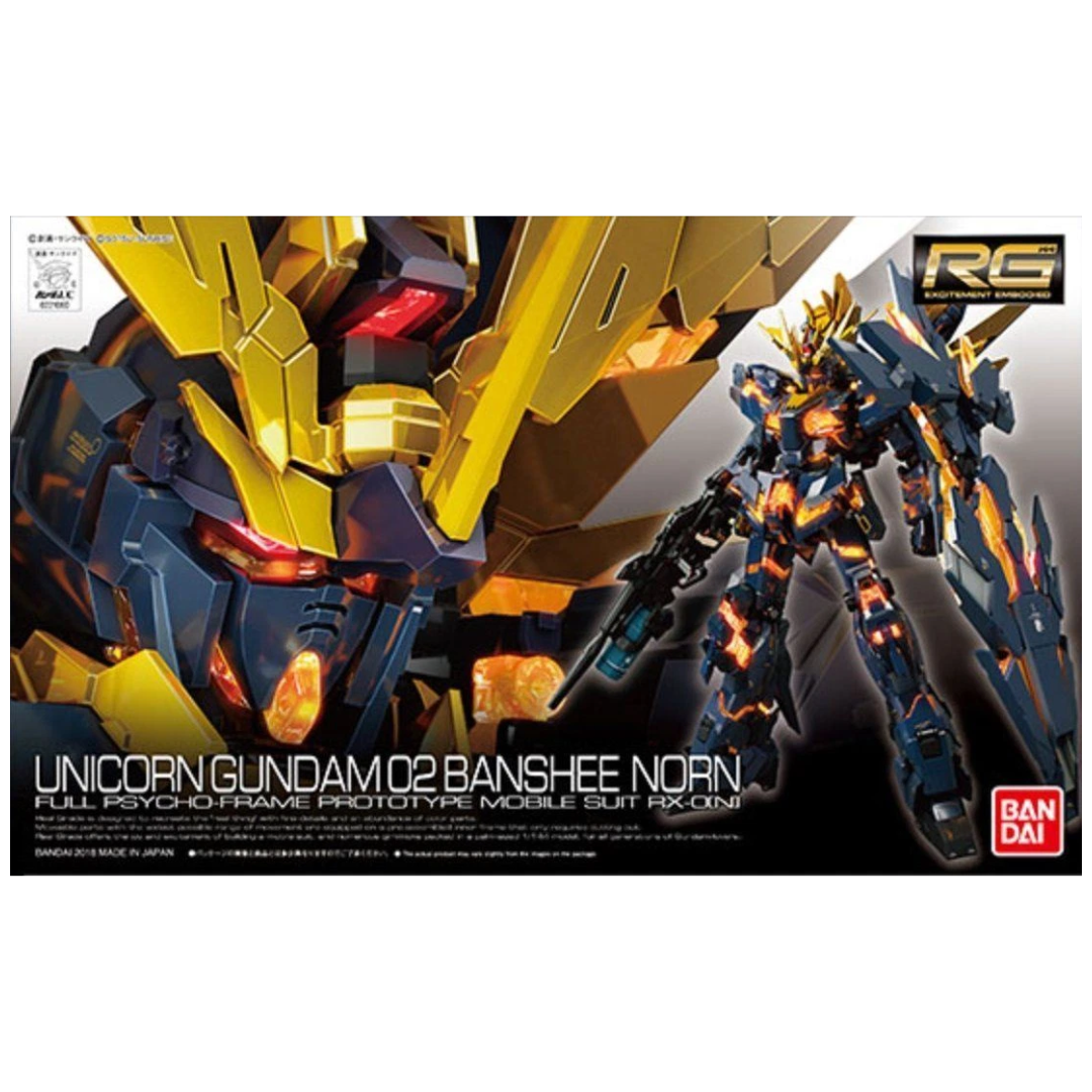 Bandai RG Unicorn Gundam 02 Banshee Norn model kit box art