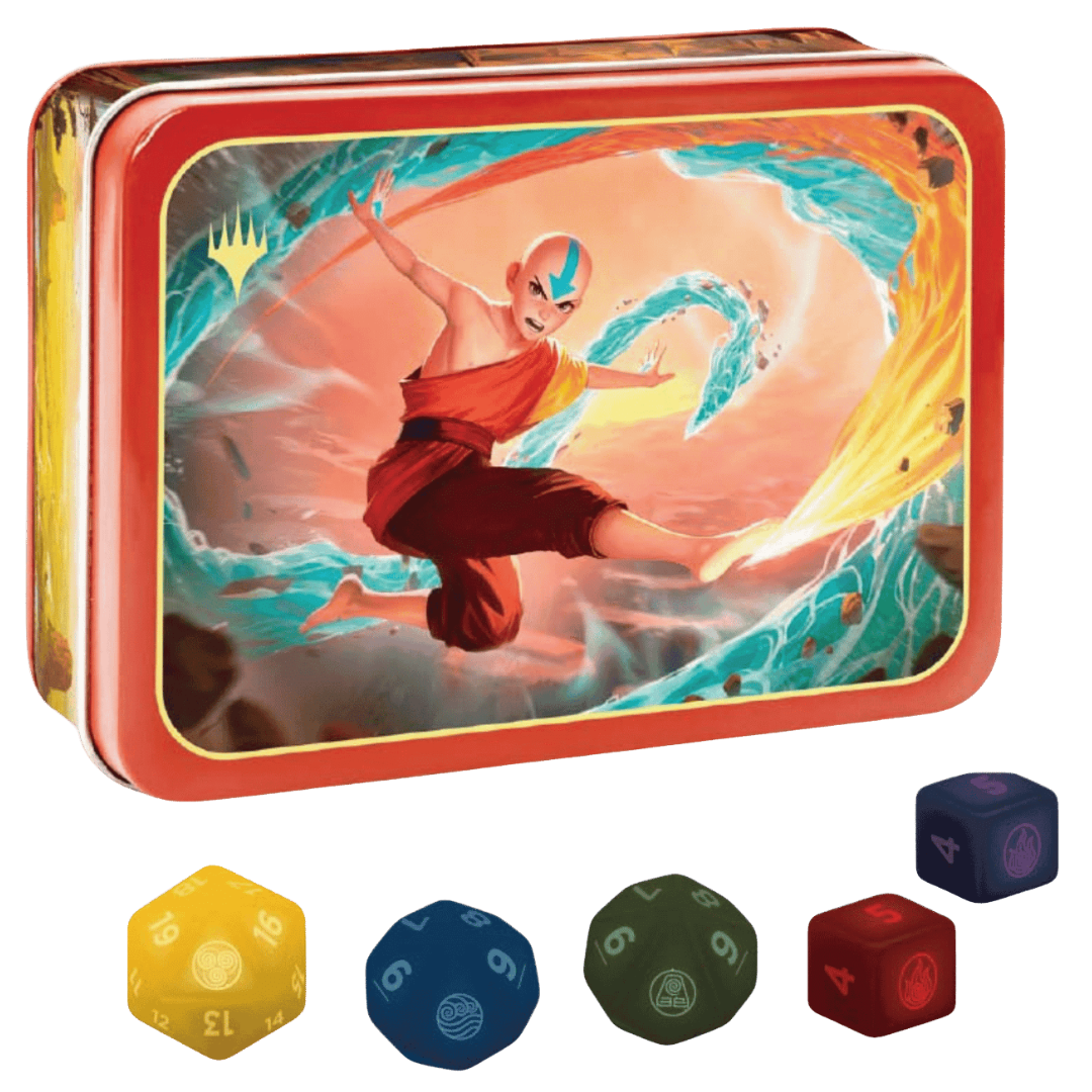 Beadle and Grimm’s MTG Avatar The Last Airbender Token Set embossed tin and premium dice and counters