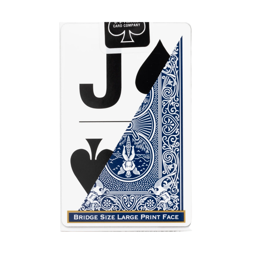 Bicycle Playing Cards - Bridge Size - LARGE Print (Blue), featuring an easy-to-read design with a slim, comfortable grip.