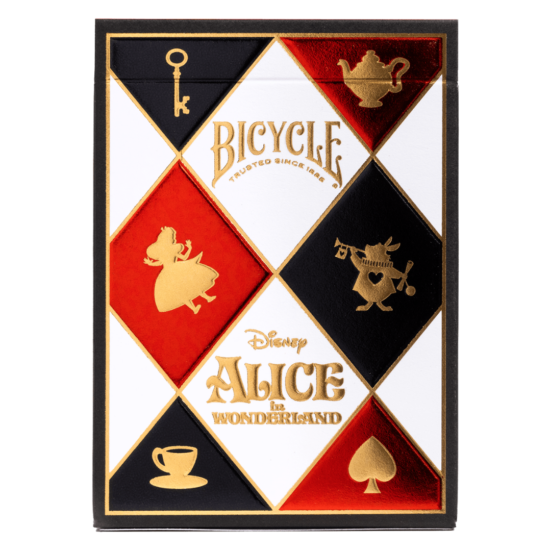 Bicycle Disney Alice in Wonderland Playing Cards with Stunning Artwork Featuring Classic Characters Like Alice, Mad Hatter, and Queen of Hearts