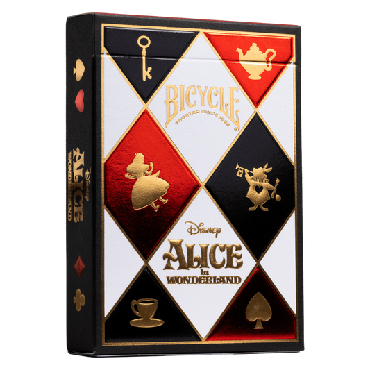 Bicycle Disney Alice in Wonderland Playing Cards with Stunning Artwork Featuring Classic Characters Like Alice, Mad Hatter, and Queen of Hearts