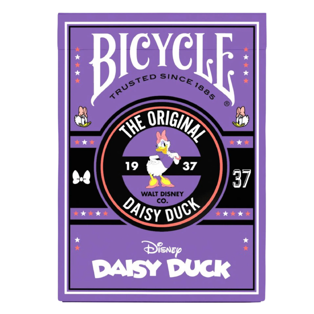 Bicycle Playing Cards with custom Disney Daisy Duck designs, premium deck for collectors, fans, and card game enthusiasts