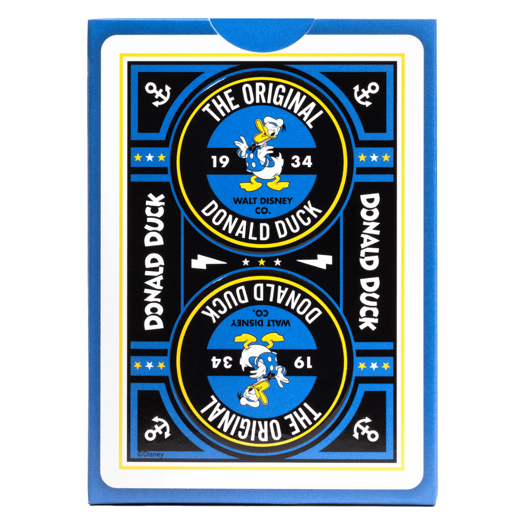 Bicycle Playing Cards featuring Disney's Donald Duck with custom artwork, ideal for collectors and family card games