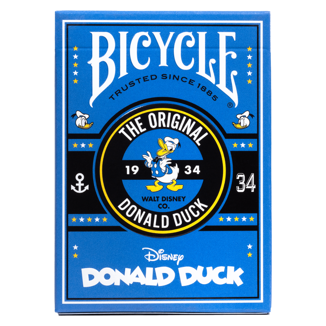 Bicycle Playing Cards featuring Disney's Donald Duck with custom artwork, ideal for collectors and family card games