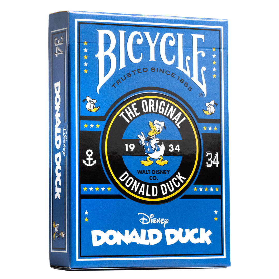Bicycle Playing Cards featuring Disney's Donald Duck with custom artwork, ideal for collectors and family card games