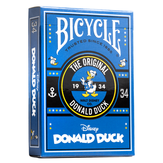 Bicycle Playing Cards featuring Disney's Donald Duck with custom artwork, ideal for collectors and family card games