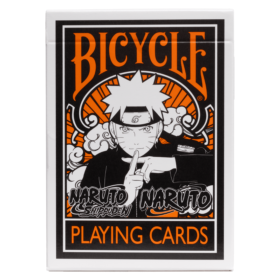 Bicycle Playing Cards Naruto anime-themed deck with Hidden Leaf Village designs, premium air-cushion finish, and collectible artwork.